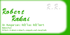 robert rakai business card